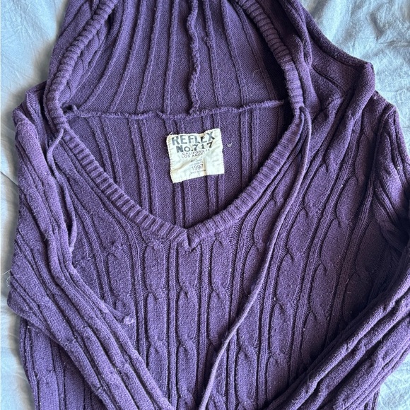 Reflex No. 717 Los Angeles California 1997 Women’s Purple Knit Jacket Medium - Picture 4 of 11